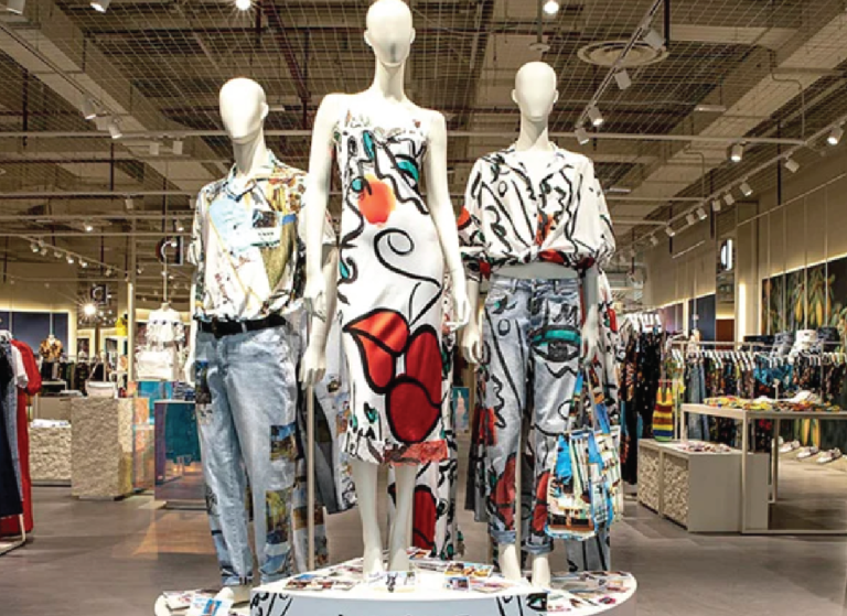 Fashion storefront with mannequins